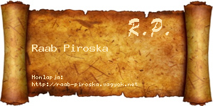 Raab Piroska névjegykártya